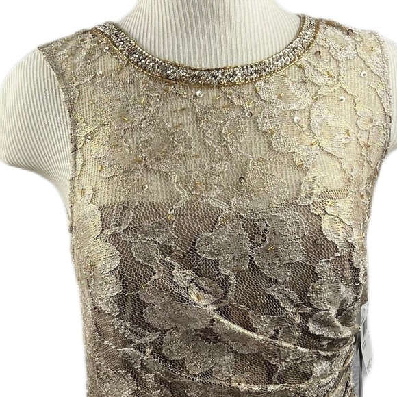 Aidan Mattox Dress Sz. 4 Champagne Sleeveless‎ Cocktail Party Holiday Wedding - Picture 1 of 11